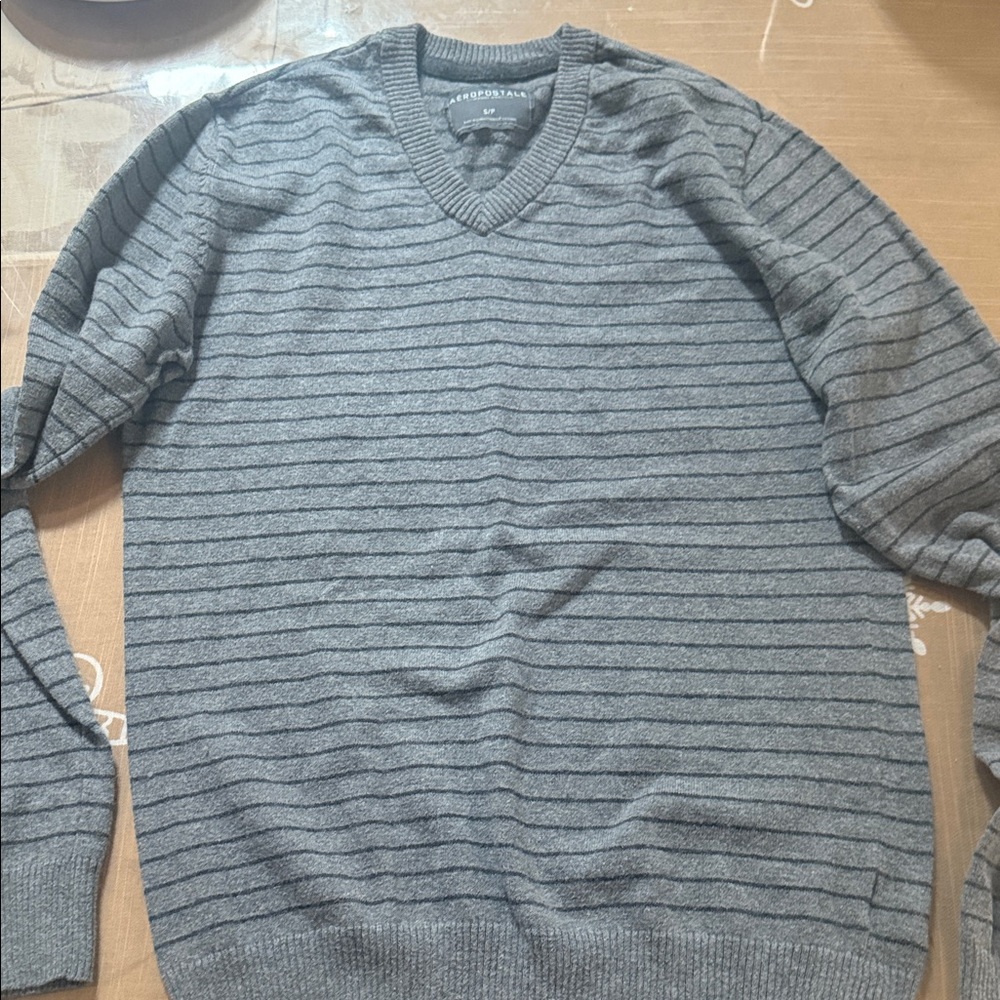 Women’s Gray Striped Sweater